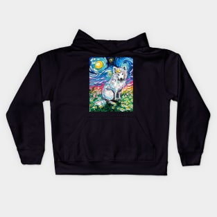 Samoyed Starry Night Kids Hoodie